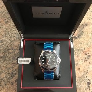 Jarome Lamars Chagall Noir Black Face Steel Watch